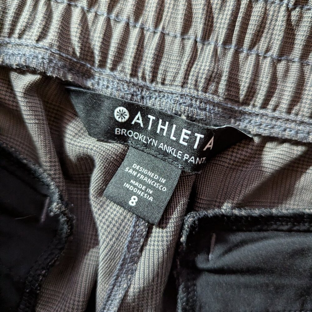 Athleta Women's Brooklyn High-Rise Plaid Ankle Pant Women’s Size 8 Gray - Picture 4 of 6